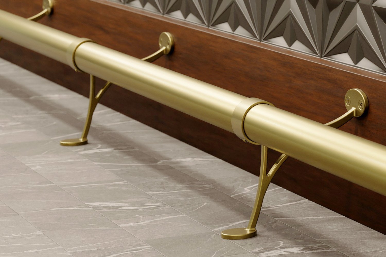 Misty Brass bar rail