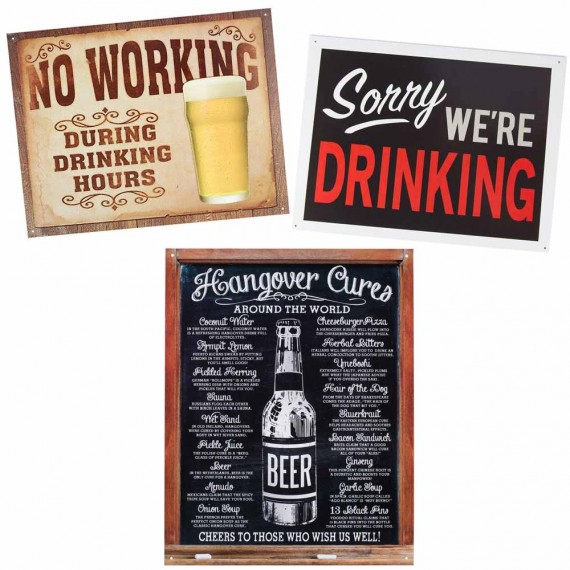 Three bar signs from KegWorks that are sold together