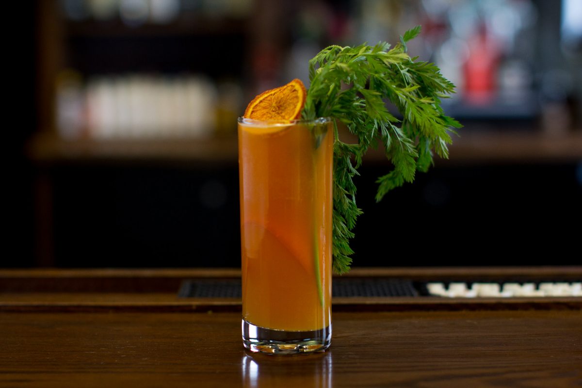 Carrot Pimm's Cup Recipe On Countertop