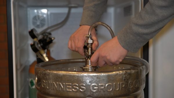 Step 6: Attach coupler to Guinness keg.