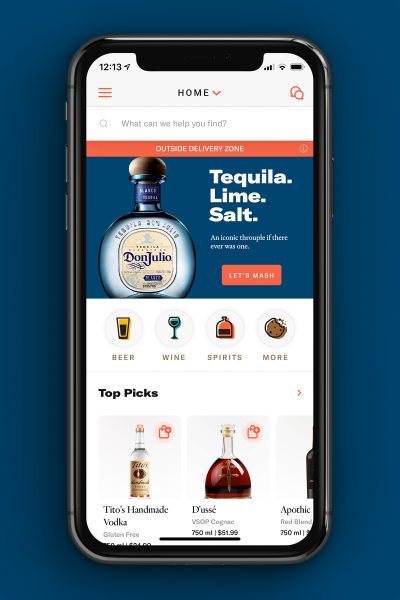 saucey alcohol delivery app