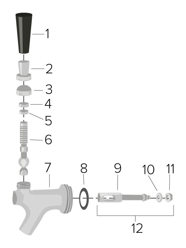 Beer Faucet Repair Kit With Diagram 