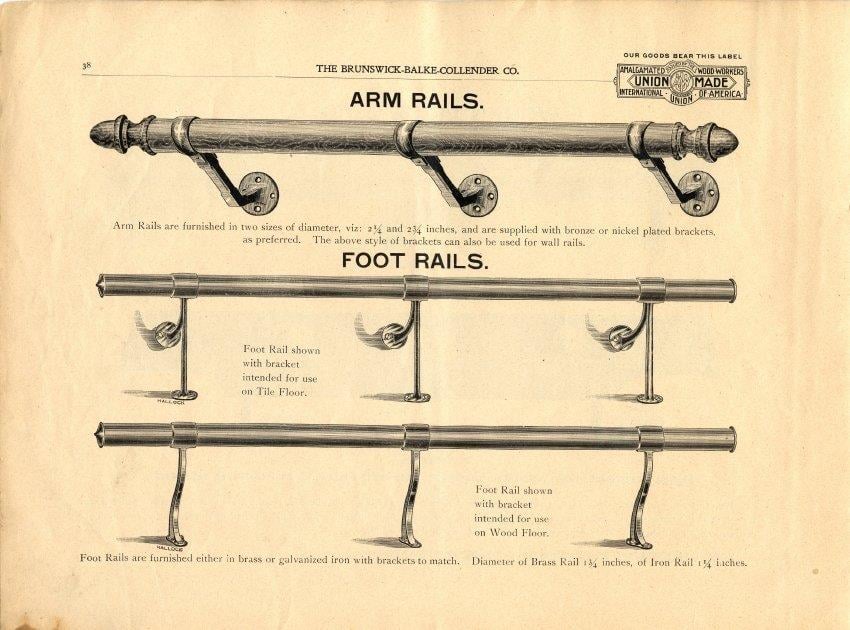 Brass Brackets-Foot Rest Supports-Bar Foot Rail-Foot Rest-Pub Rails 2" OD 
