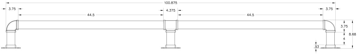 Black Pipe Technical Drawing