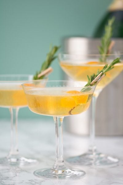 winter champagne cocktail